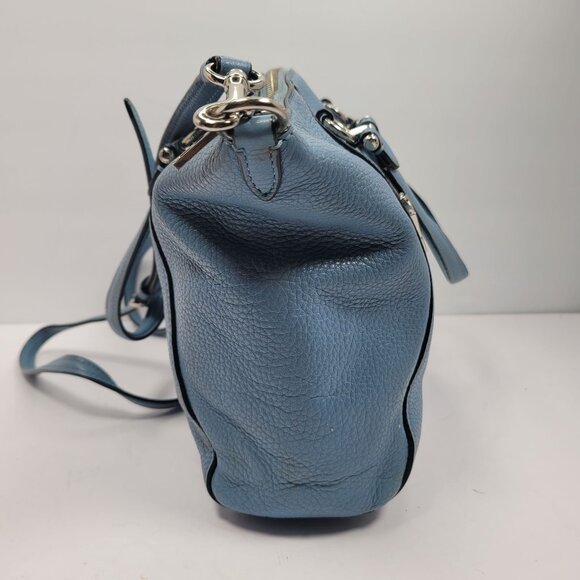 Coach Prairie Satchel Women's Blue Crossbody Pebble Leather Blue Bag 79997 - Picture 4 of 12